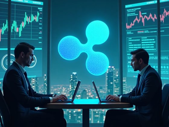 Ripple RLUSD stablecoin now available for lending and borrowing on Aave V3. A futuristic look at digital finance with blockchain visuals