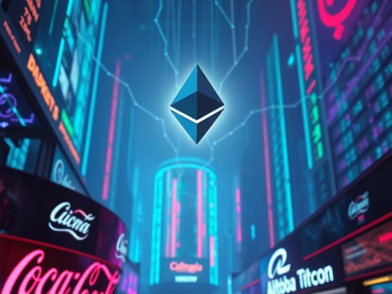 Ethereum logo glowing above stock market charts after Pectra upgrade